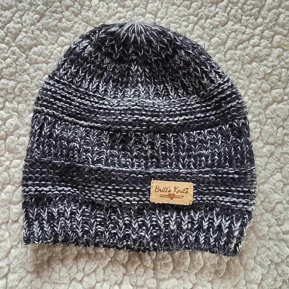 Britt's Knits Women's Stocking Hat Gray Beanie Warm Cozy Winter